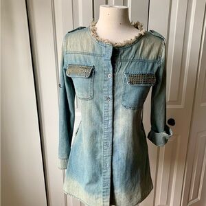 Stylish Denim Blue Women's Blouse